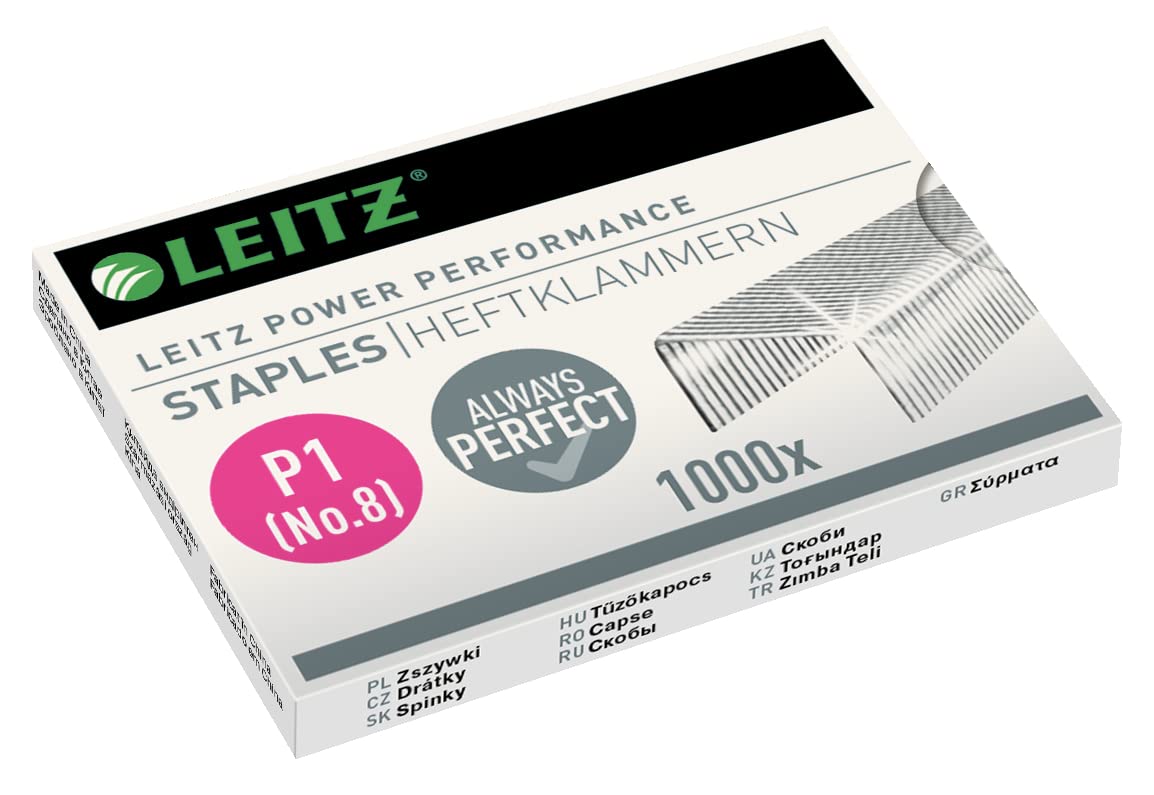 Leitz Staples, No. 8 (6 x 4), Galvanised Pack of 1000