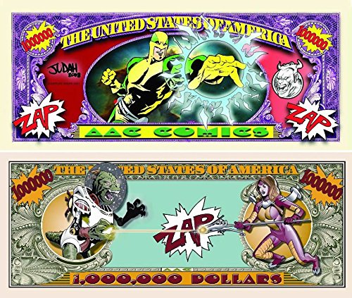 Set of 5 - Comic Book Superhero Million Dollar Bill