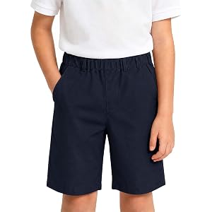 Winmany Boys School Uniform Shorts Kids Cotton Stretch Chino Knee Length Casual Shorts for School & Daily Wear