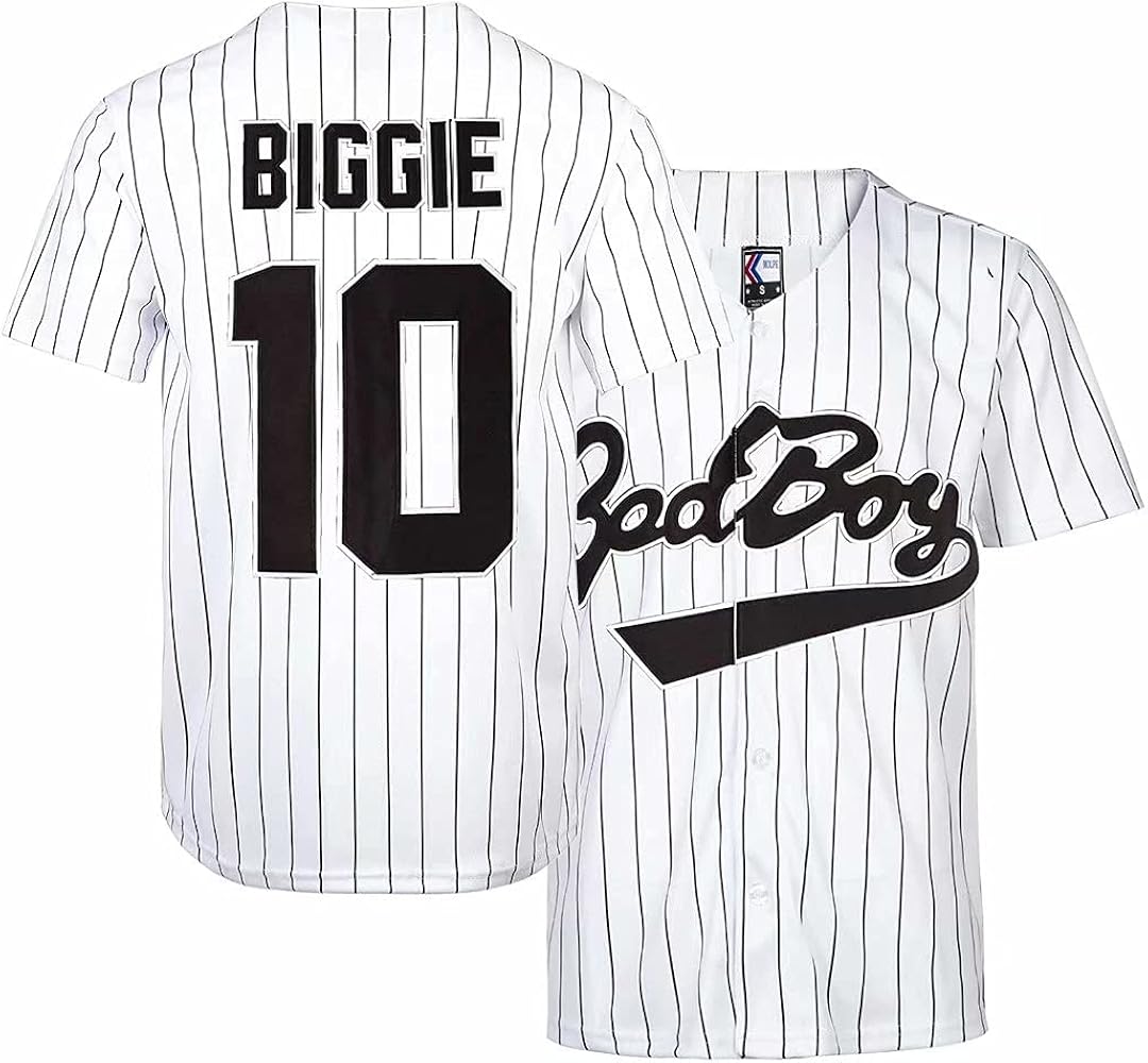 Bad Boy Jersey, 10 Biggie Baseball Jersey，90S Hip Hop Short