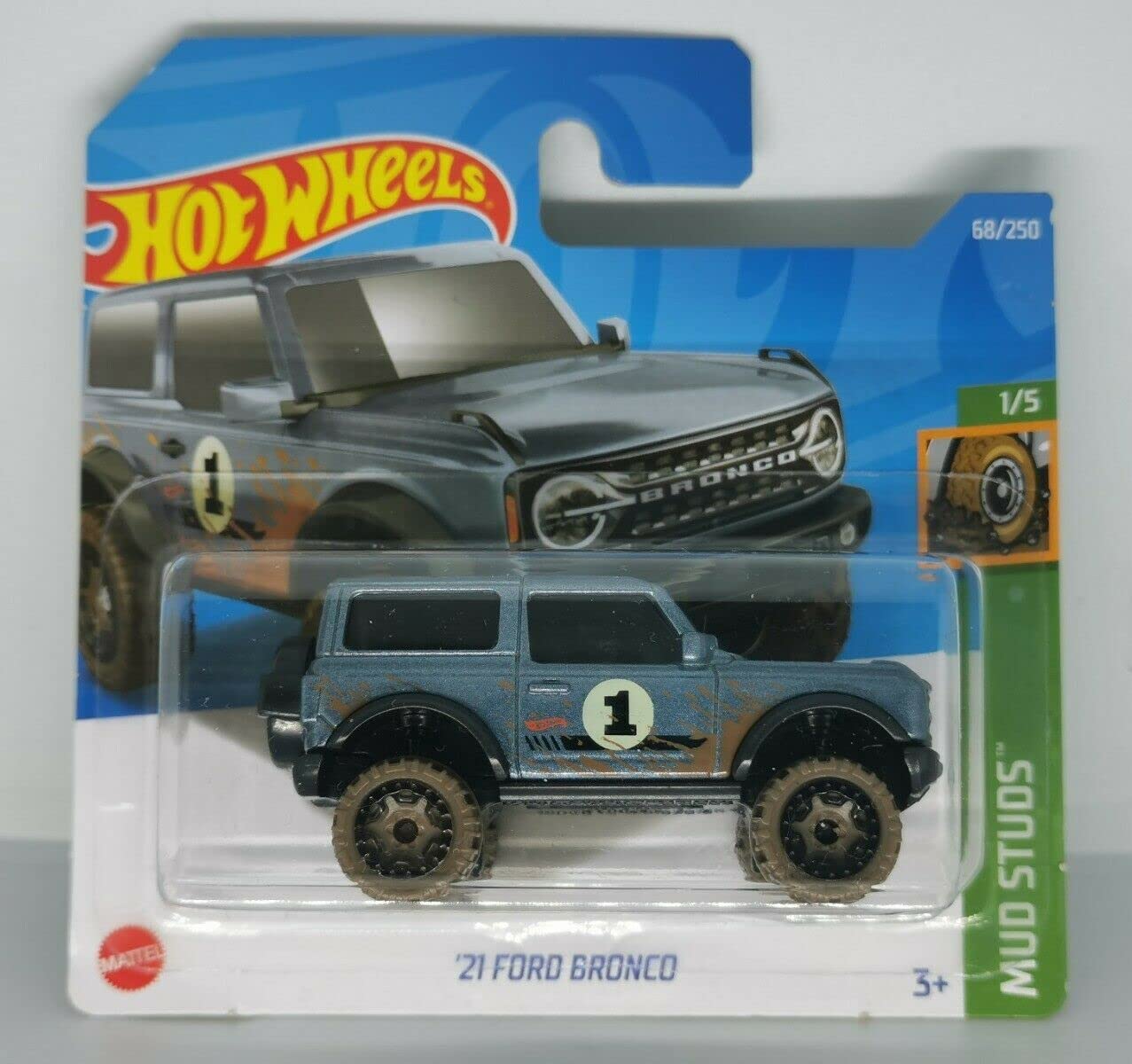 Hot Wheels 2022 21 Ford Bronco Metallic Blue 68/250 (Short Card) HCT70