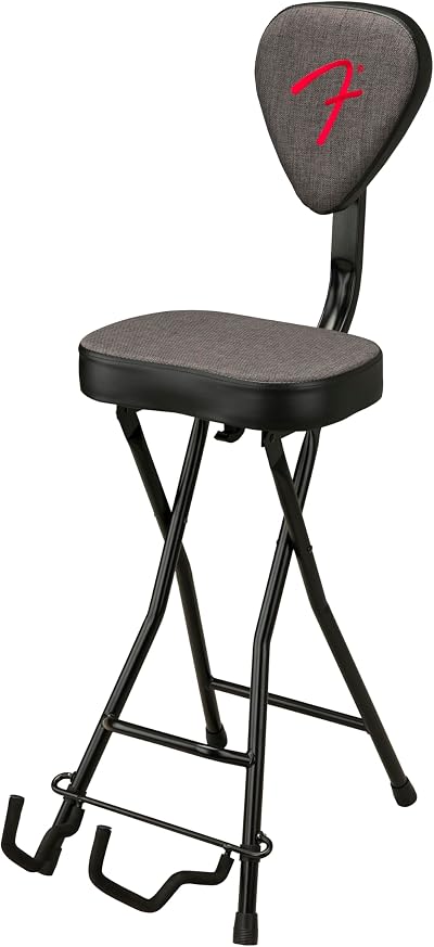 Fender 351 Seat and Guitar Stand Combo Collapsible Backrest Gray Tweed