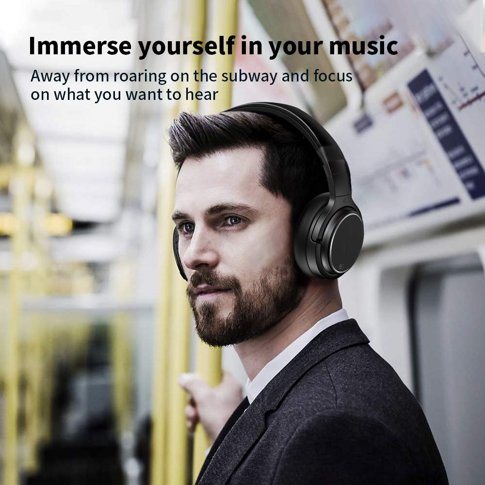 Bluetooth Over Ear Kopfhörer Noise Cancelling Wireless HiFi Bass Stereo 50 Std.Laufzeit Headset für Telefon PC TV Tablets