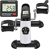 TABEKE Under Desk Bike Pedal Exerciser - Mini Exercise Bike for Arm/Leg Exercise, Pedal Exerciser for Seniors with LCD Display