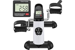 TABEKE Under Desk Bike Pedal Exerciser - Mini Exercise Bike for Arm/Leg Exercise, Pedal Exerciser for Seniors with LCD Display