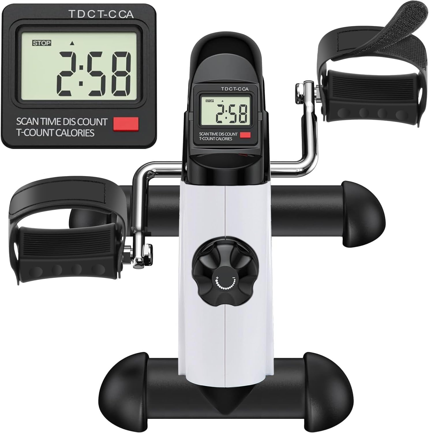 Photo 1 of TABEKE Under Desk Bike Pedal Exerciser - Mini Exercise Bike for Arm/Leg Exercise, Pedal Exerciser for Seniors with LCD Display (White)