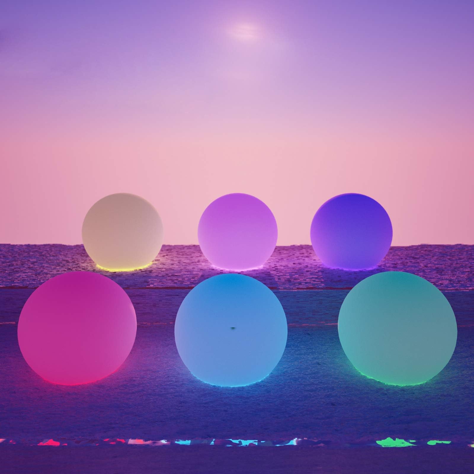 LOFTEK Floating Pool Lights 6 Packs, RGB Color Changing LED Pool Balls Lights IP65 Waterproof, Replaceable Button Cell Hot Tub Toys with 4 PCS Extra Batteries Ideal for Pond Pool Decorations