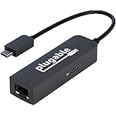 Plugable USB C to Ethernet Adapter 2.5Gb with 100W USB-C PD Charging, 2.5 Gigabit Type C USB Ethernet Adapter for Windows, Ma
