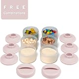 Termichy Baby Milk Powder Dispenser Pots 2 Pack Pink Stackable Infant Formula view 3