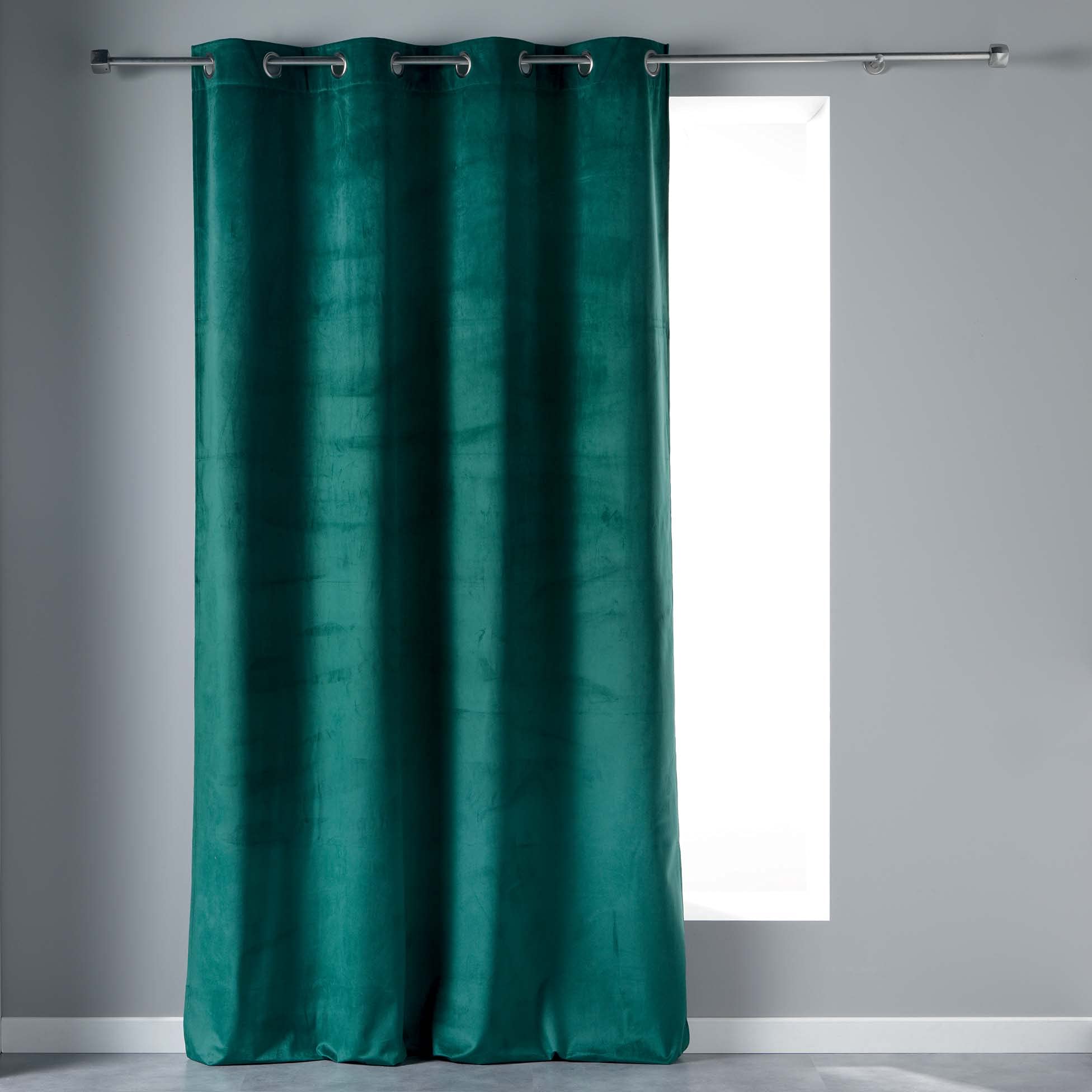 Douceur d'Intérieur Eyelet Curtains Blue 140 x 240 cm
