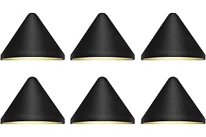 GKOLED Low Voltage 12-24V AC/DC 2W LED Deck Lights, Triangle Landscape Post Fence Light, for Wet Location, Die-cast Aluminum, Accent Lighting Fixtures with Black Powder Coated Finish 6 Pack