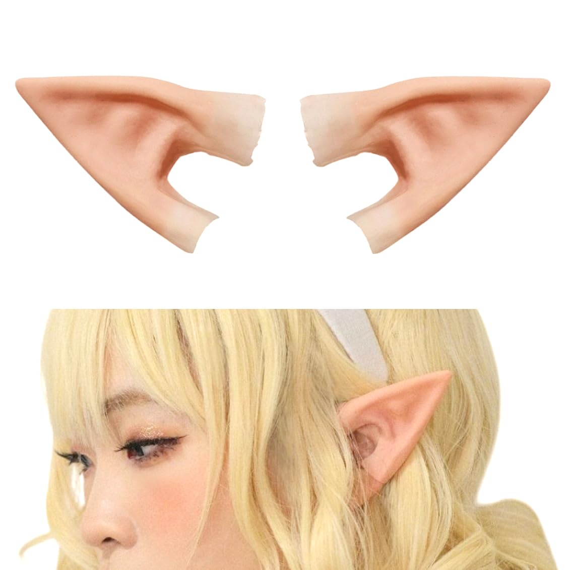 Photo 1 of Dreamstall Latex Elf Ears - Professional Prosthetic, Soft Pointed Ears, Unisex Medium Length