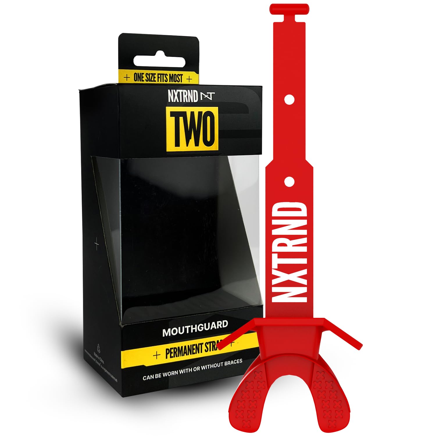 Photo 1 of Nxtrnd Two Football Mouth Guard, Football Mouthpiece with Strap, Fits Adult & Youth (Red)