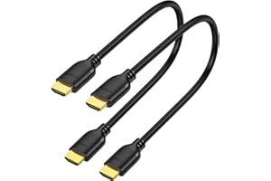 UVOOI Short HDMI Cable 1 Foot 2-Pack, 4K 1FT HDMI to HDMI Cable High Speed HDMI 2.0 Cord Supports 4K@60Hz, 2K, 1080P, HDCP 2.2, HDR, 3D, ARC & Ethernet