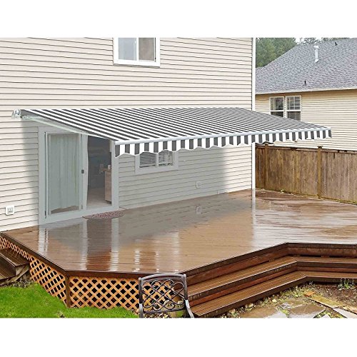 Aleko aw13x10greywht 13 x 10 feet retractable home pati…