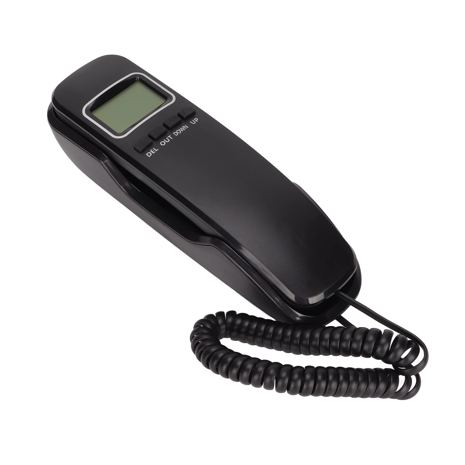 Corded Landline Telephone, Wall Mountable Home Phones with LCD Screen Display, Hotel Corded Telephone, Desk House Landline Telephone, Last Number Redial Function, for Office, Hotel, Home(Black)