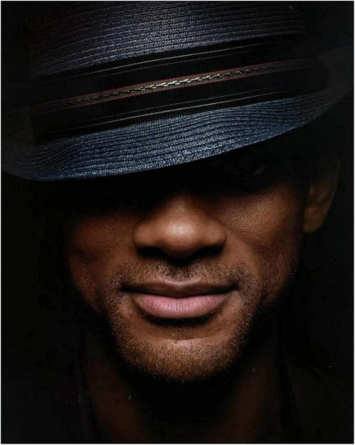 Amazon ウィル スミス映画俳優帽子でかっこいい白黒ポスターキャンバスプリント壁アート絵画リビングルームの家の装飾 50x75cm x30inフレームなし ウォールステッカー オンライン通販