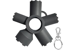 KELEYU 10-in-1 Faucet Aerator Removal Tool Kit,Universal Heavy-duty Aerator Key for Hidden Threaded Aerators/Aerators with Housing,Fits M16.5 M18.5 M21.5 M22 M24 M28 TT TF STD (single+Key Chain)