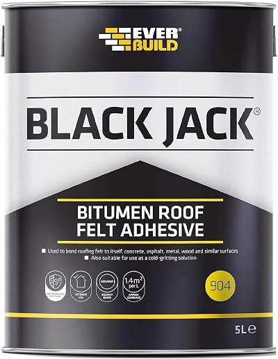 Everbuild Black Jack 904 Roof Felt Adhesive 5 Litre High Strength Black