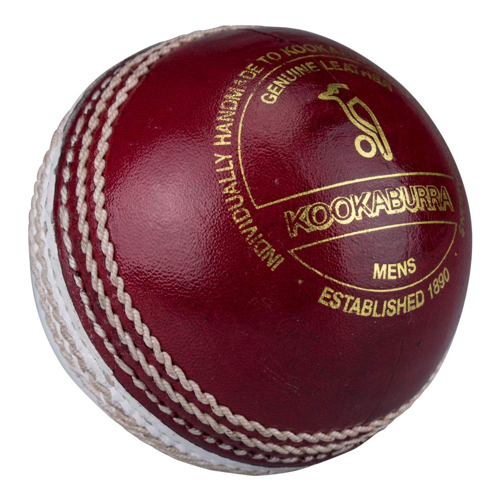 Kookaburra County League Cricket Ball 5.5oz, Red/White, Mens