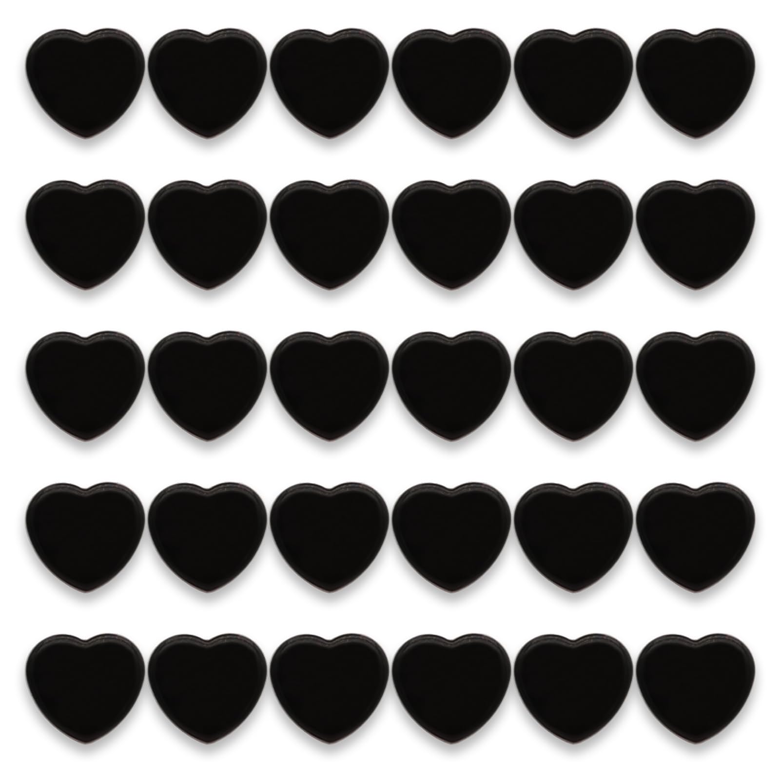 PYJLBX Fridge Magnets, 30 Pcs Strong Magnet Small Magnets - Medium, Plastic, Heart Shape - Black, Heavy Duty, Cute Magnets for Whiteboard Fridge Crafts Notice Board