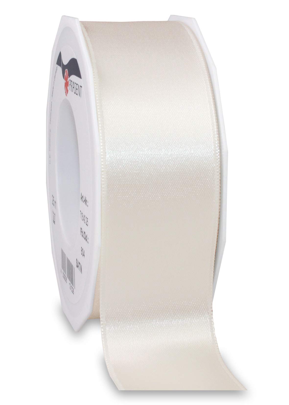 Präsent - Satin Ribbon Ivory 40 mm Width, 25 m Length