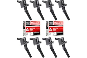 MAS Set of 8 Ignition Coil DG508 and Motorcraft Spark Plug SP493 compatible with Ford Lincoln Mercury 4.6L engines DG457 DG472 DG491 F523 3W7Z12029AA 1L2U12029AA 1L2U12A366A