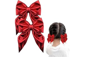 Sparkly Hair Bow Clips for Women Girl Red Glitter Bowknot Hair Barrettes for Daughter Granddaughter Birthday Christmas Gifts 