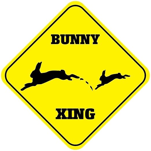 Bunny Crossing Funny Novelty SignVinyl Sticker Decal 8