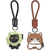 SAMIQU 2 Pack Cat Bag Charm Keychain–Adorable Kitten Charms for Women Handbag Tote Purse Backpack,Stylish Leather Bag Charm Ornament,Gift for cat Lovers