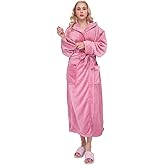 KEMUSI Hooded Herringbone Women's Soft Spa Long Kimono Bathrobe,Comfy Full Length Warm Nightdress