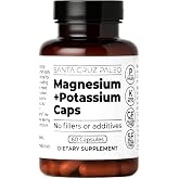 Santa Cruz Paleo Magnesium + Potassium Caps, Supplement for Men and Women, Paleo, Keto, Sugar &amp; Gluten Free, Magnesium Glycinate 166mg and Potassium Citrate 38mg per Serving, American Made, 60 Caps