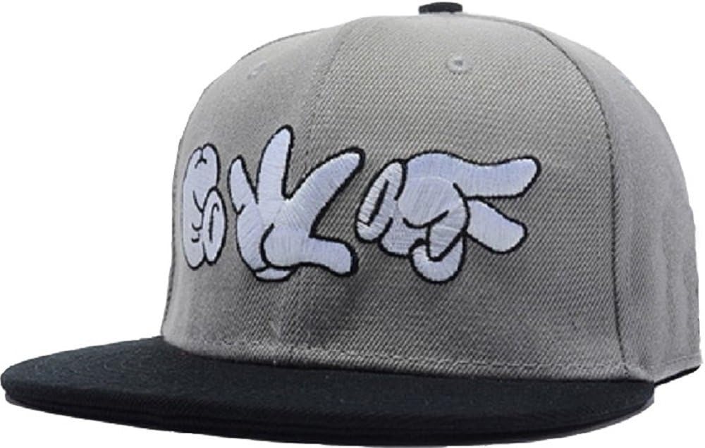 YOXO Cartoon Mickey Hands Grey Snapback Cap Hat for Men Baseball Cap