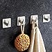 JISIMI x225 3M Self Adhesive Hooks, 304 Stainless Steel Closets Coat Towel Robe Hook Rack Wall Mount for Bathroom and Lavatory by (4 Pack)