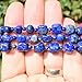 Zenergy Gems Charged Custom (2-Bead) Natural Premium Lapis Lazuli Stretchy Bracelet + Selenite Charging Crystal Included