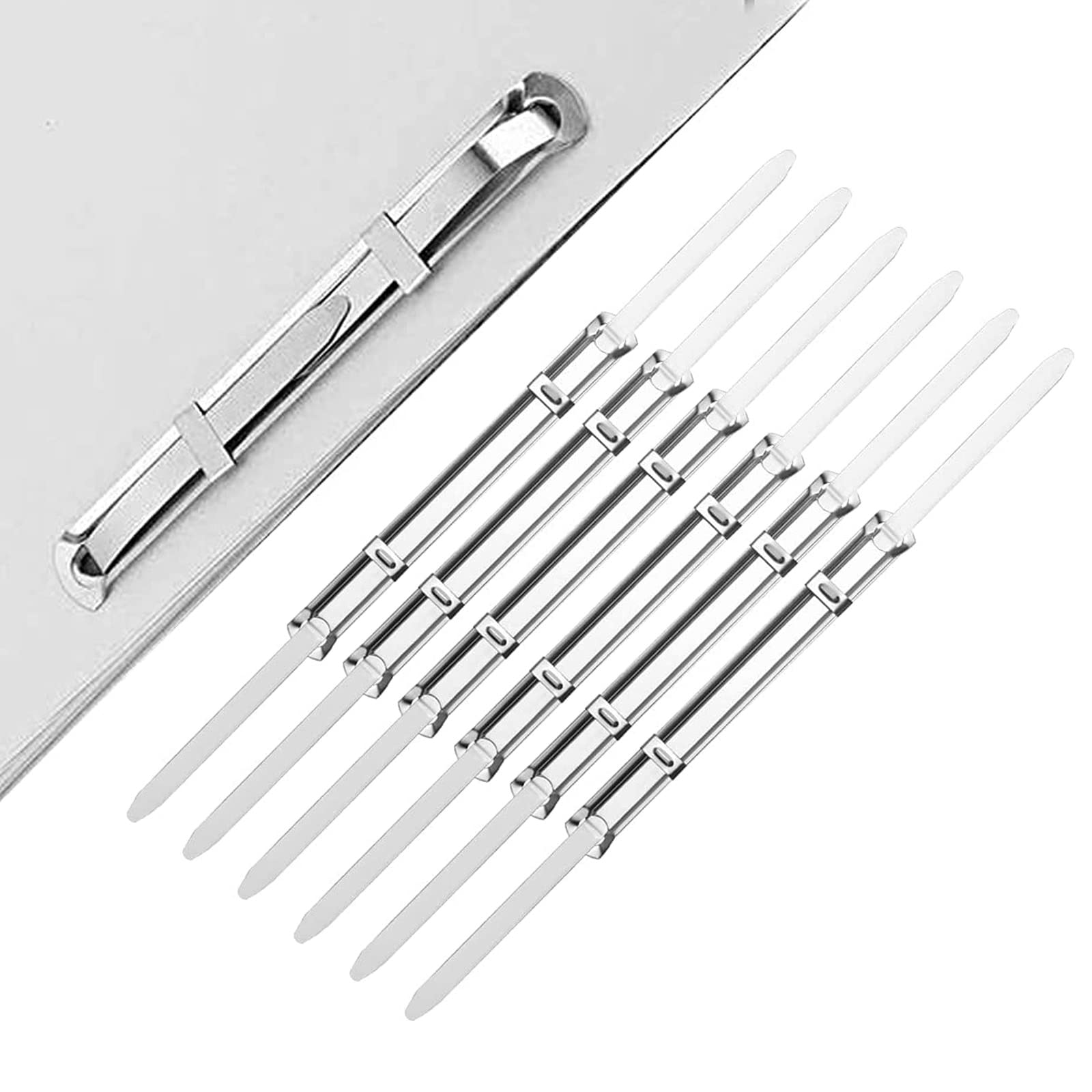 Aatpuss 100 x Silver Clip Archives Document Binders for Notebooks, Diaries, Books with Holes (Silver)