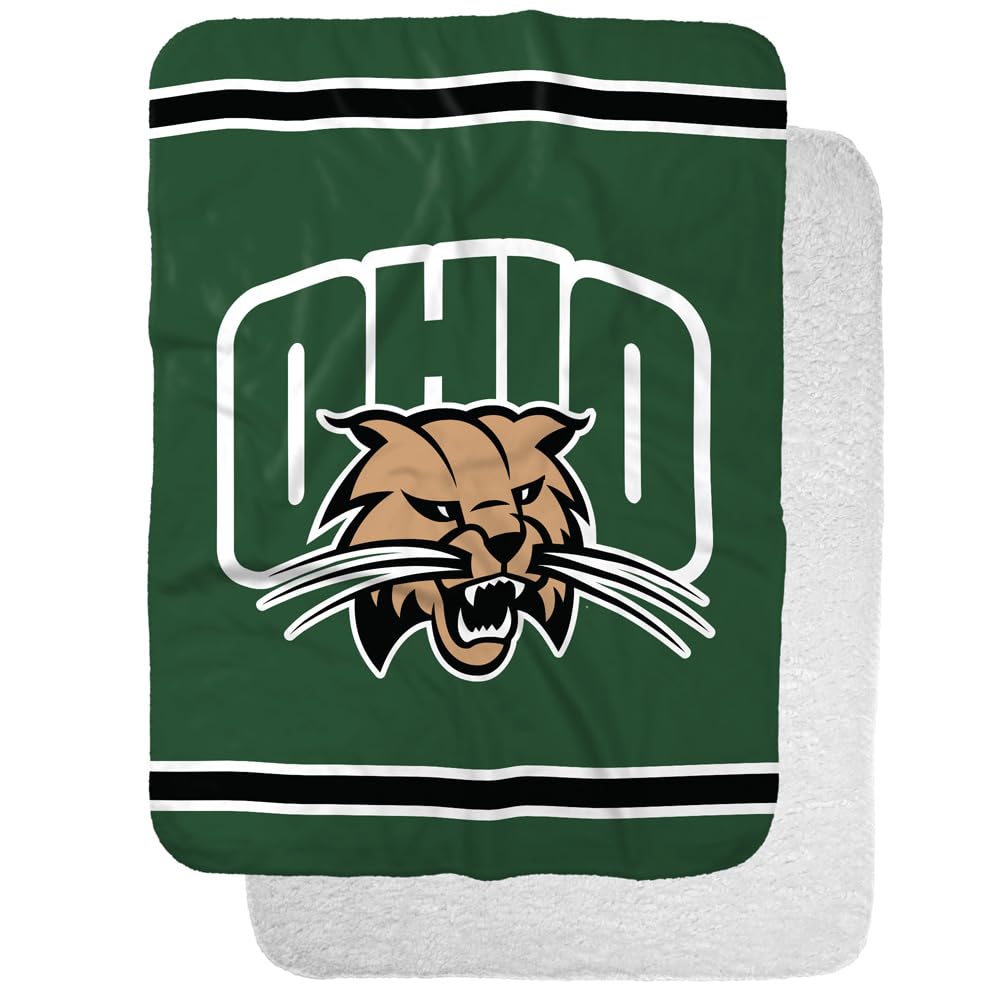 Ohio University Primary Logo Stripes Sherpa