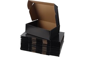 Hoikwo Medium Shipping Boxes for Mailing Shipping Packaging, Corrugated Cardboard Boxes for Packaging Small Business, (Black, 12x9x4-20 Pack)