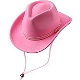 BQUBO Kids Cowboy Hat Boys Girls Western Cowboy Cowgirl Hat Unisex Classic Belt Buckle Felt Fedora Hats for 3-12Y