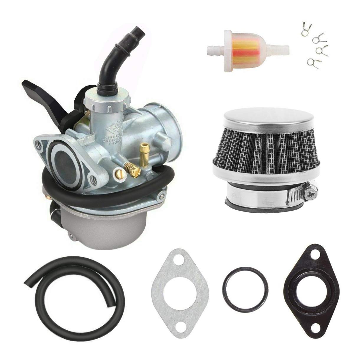 Photo 1 of PZ19 Carburetor for TaoTao Kazuma Baja 70cc 90cc 110cc 125cc NST SunL Chinese Quad 4 Stroke ATV Go Kart Pit Dirt Bike CRF50F XL75 CRF80F XR50R with Air Fuel Filter