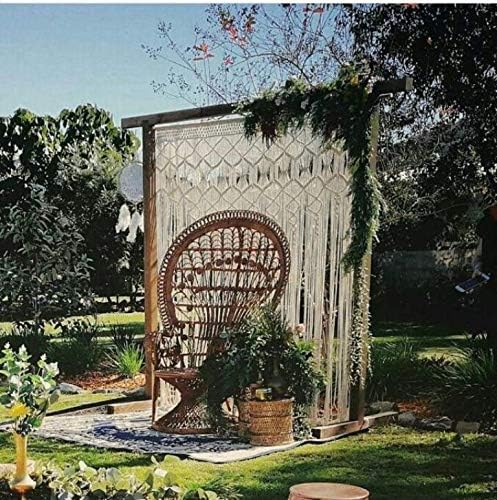 Macrame Wall Decor Hanging - Bohemian Home Geometric Art Decor - Beautiful Apartment Dorm Room Decoration-Macrame Curtain-Macrame Wedding Backdrop, W 75 x L 85 Inch