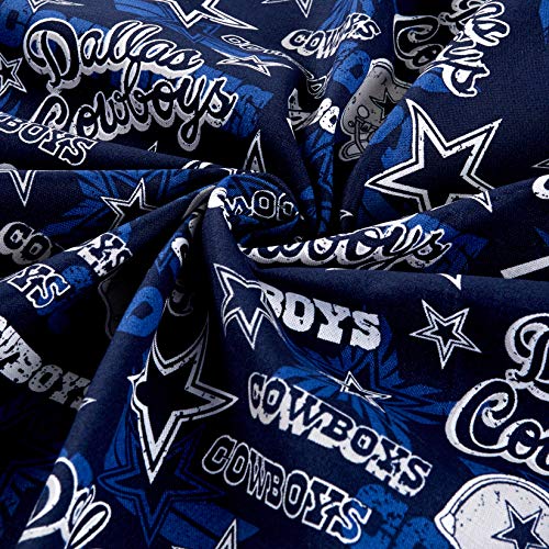 NFL Cotton Broadcloth Dallas Cowboys Retro Blue, Quilting Fabric by the