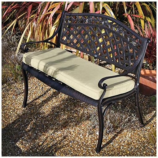 Lazy Susan Rose Metal Garden Bench, 2-Seater In Antique Bronze With