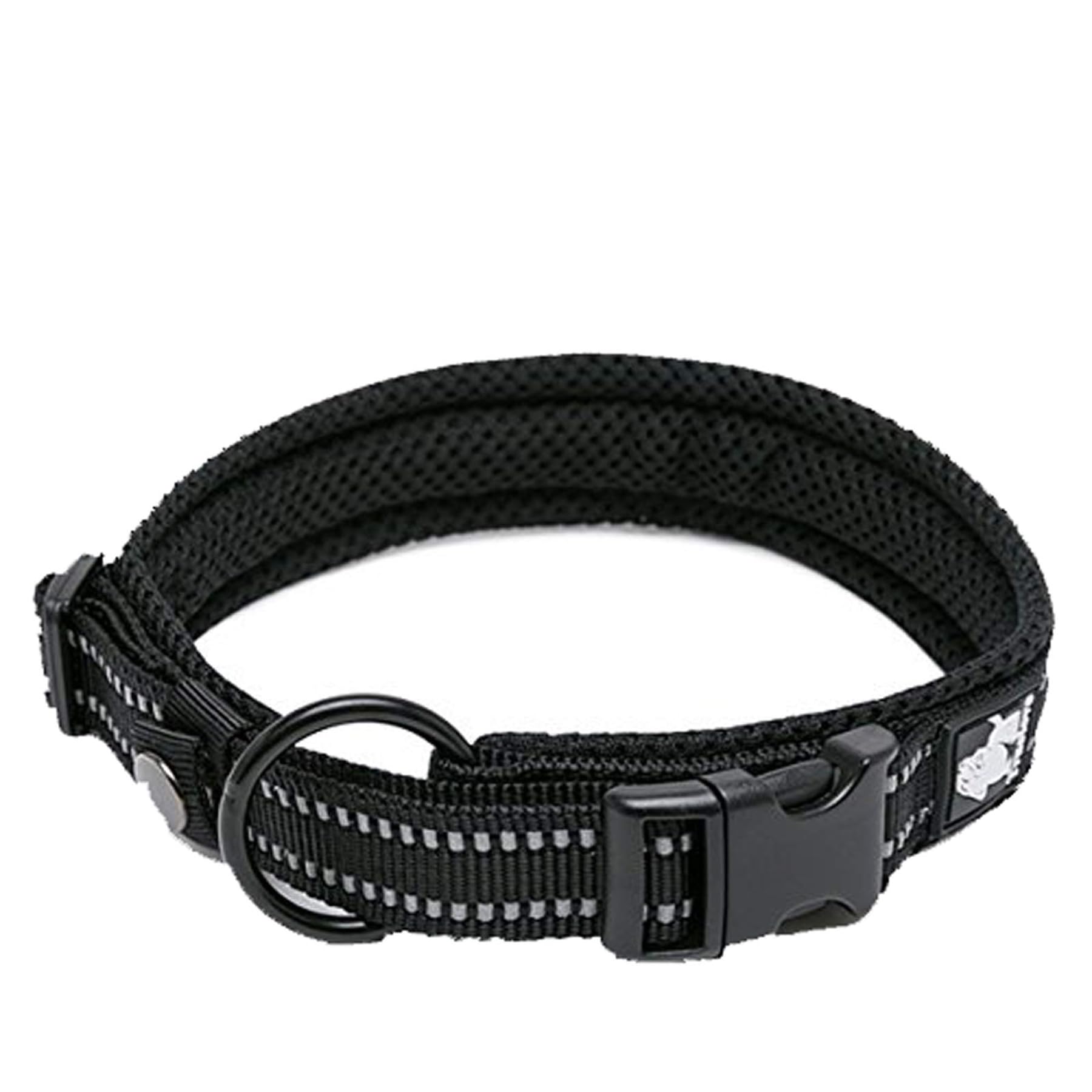 Truelove Dog Training Collar TLC5011 Reflective Premium Buckle Nylon Webbing Pet Dog Collars,High Grade Nylon Webbing No Choke Basic Collars Now Available (S, Black)