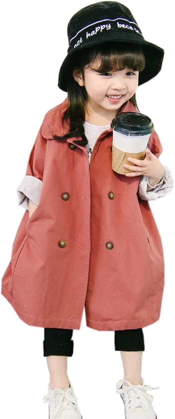 Amazon ファイン ショップ コート キッズ 女の子 綿 春秋 長袖 前開き 90 1 軽量 薄手 ベルト付き カジュアル ゆったり アウター 通学 子供服 キッズ服 ベビー服 ジャケット 上着 ガールズ ダブルブレスト トレンチコート レッド コート ジャケット 通販