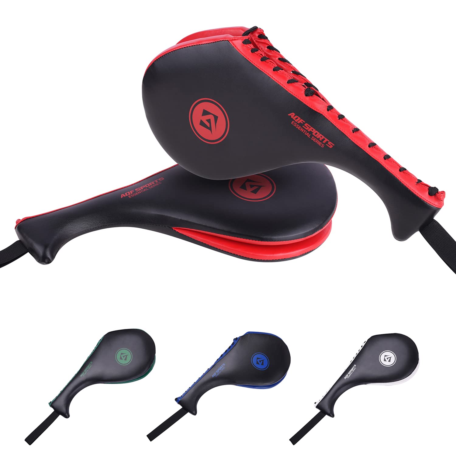 AQF Taekwondo Kick Pads for Target karate Boxing Martial Arts Training Equipment Double Kickboxing Pads (Black & Red)