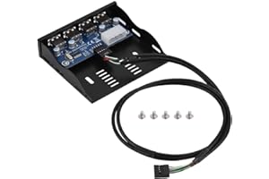 Hongzer USB2.0 Front Panel Hub, USB Floppy Front Panel 3.5 Inch Floppy Bay 9 Pin to 4 Interface USB 2.0 HUB, Computer Accessories