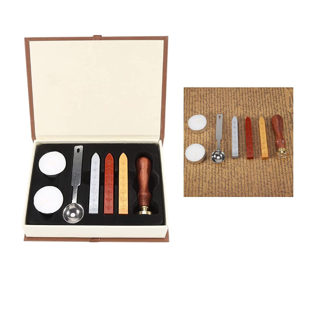 7pcs Stamp Seal Sealing Wax kit Handcraft MaterialsClassic Vintage Seal Wax Stamp Seal Maker Stick Gift Box SetAlphabet Initial Letter Set Stamp Maker(S) Handcraft Materials