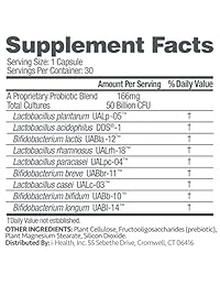 Suplemento probiótico de alta potencia up4, potente digestivo + soporte inmunológico, 50 billones de...