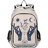 ALAZA Moon Sun Stars Witchy Laptop Backpack Purse for Women Men Travel Bag Casual Daypack with Compartment & Multiple Pockets